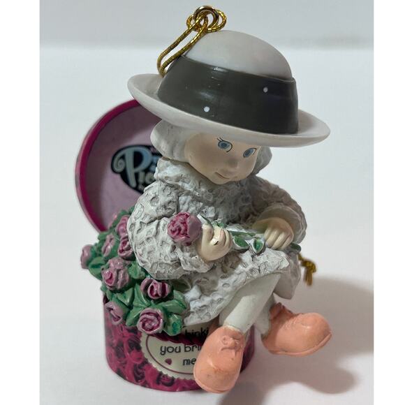VTG Kim Anderson Pretty As A Picture Enesco Hanging Ornament Porcelain Hatbox - Picture 1 of 9